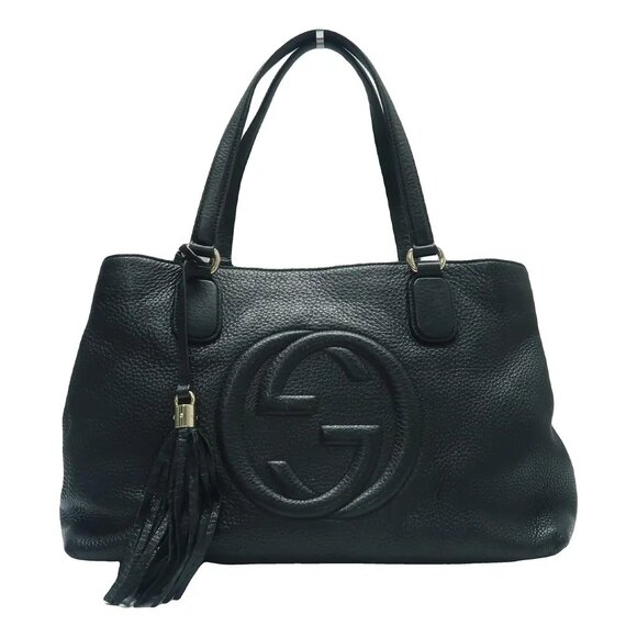 Gucci Handbags - GUCCI Soho Black Leather Shoulder Bag 706-040125